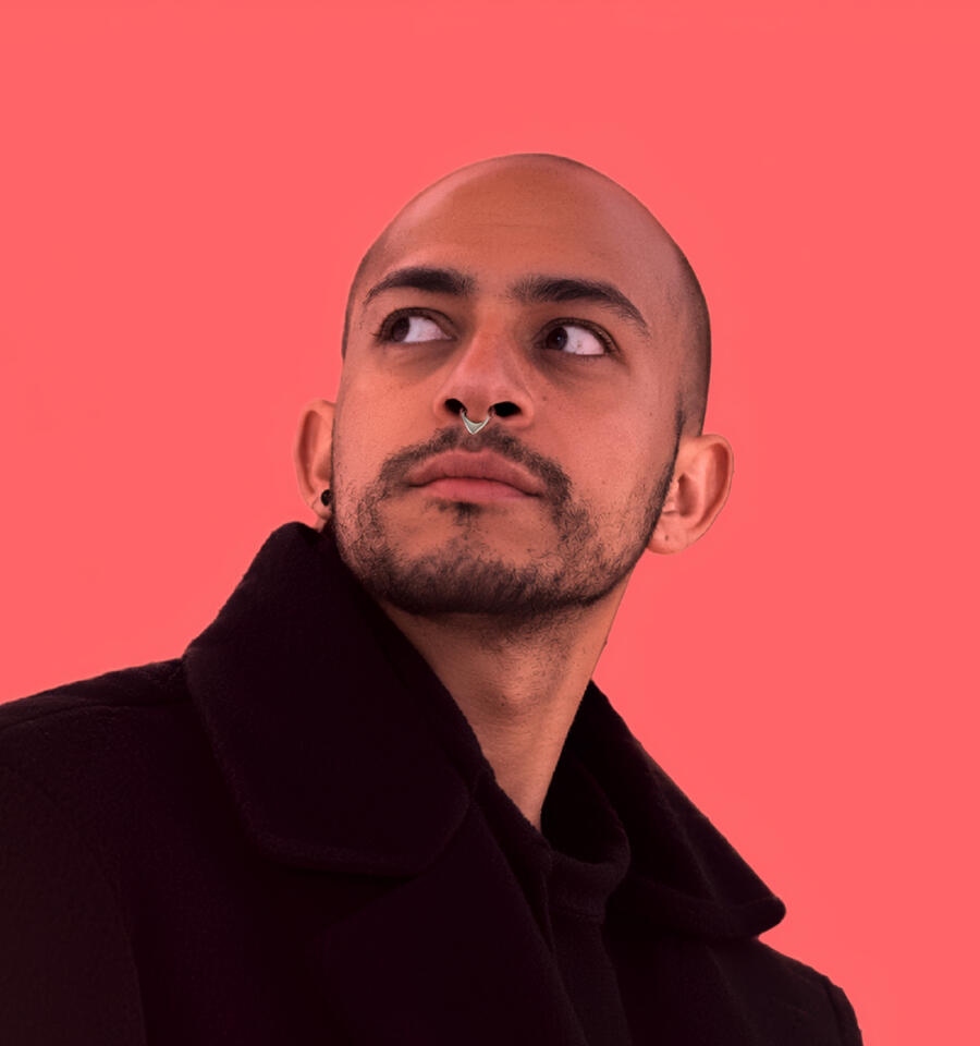 Andrés Gach, animation director Portrait of Andrés Gach, animation director and founder of Gach OÜ, wearing round glasses in a glitch-effect edit
