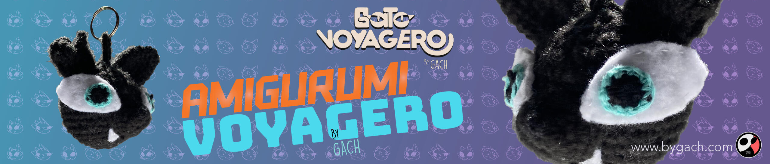 Nuevo producto, Gato Voyagero by Gach, llavero de croché, amigurumi